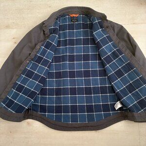 Brixton Builders Man's Stretch Flannel Lined Jacket Dark Grey Size Medium